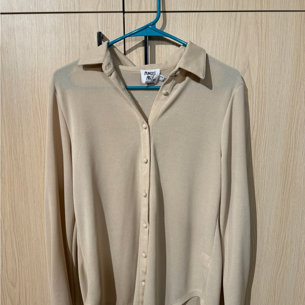 Tan Button-Up Shirt